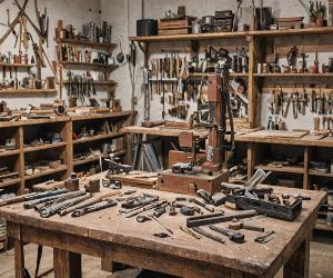 Main workshop area with restoration projects in progress